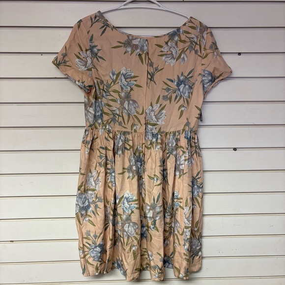 Aritzia Talula Womens Small Bayberry Blush Pink Floral Babydoll Mini Dress Rayon - Picture 6 of 9